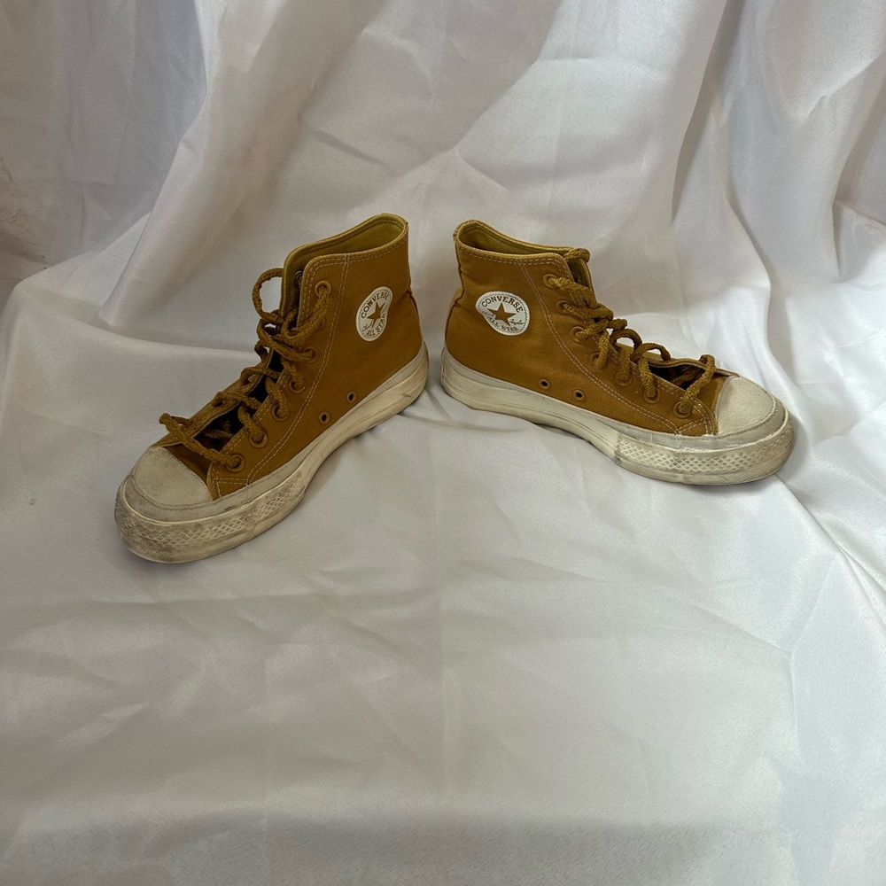 Converse Mustard Yellow High Top Sneakers